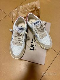 Trainer da donna in pelle bianca con inserti color