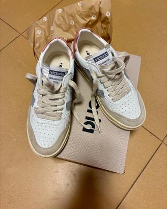 Trainer da donna in pelle bianca con inserti color