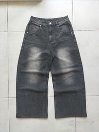 Jeans nero baggy/wide leg Donna 