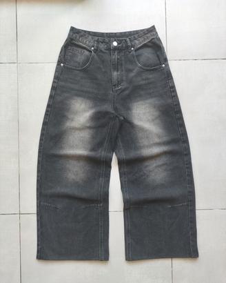 Jeans nero baggy/wide leg Donna 