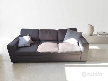 Divano 3 posti tessuto grigio scuro - Come nuovo!