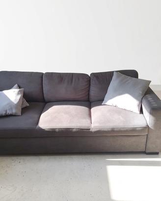 Divano 3 posti tessuto grigio scuro - Come nuovo!