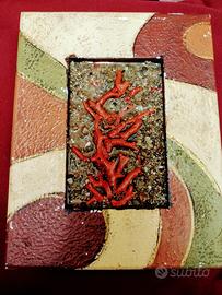 Cornice quadretto con corallo rosso di Alghero