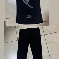 Canotta e leggings neri per bambina 13/14 anni