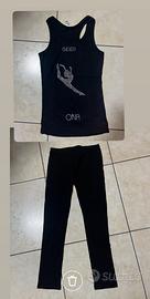 Canotta e leggings neri per bambina 13/14 anni