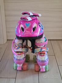 Pattini, casco e gomitiere per bambina, Unicorno