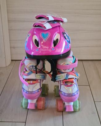Pattini, casco e gomitiere per bambina, Unicorno