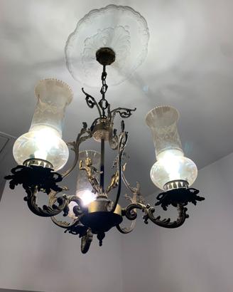 N.2 LAMPADARI N BRONZO DORATO