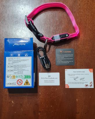 Collare luminoso nuovo per cani ricaricabile led