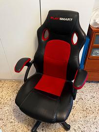 Sedia gaming Play!Smart nera e rossa come nuova