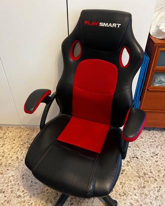 Sedia gaming Play!Smart nera e rossa come nuova