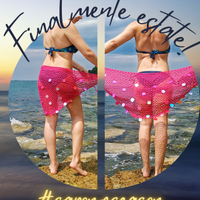 Sarong artigianale all'uncinetto in cotone