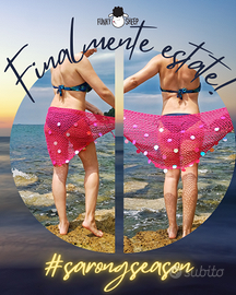 Sarong artigianale all'uncinetto in cotone