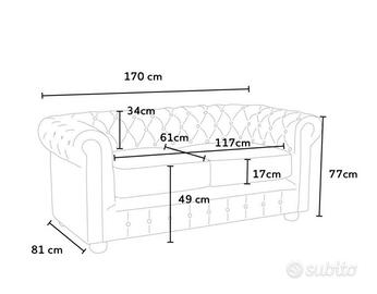 divano chesterfield 2 posti
