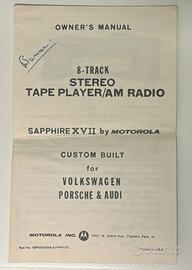 Manuale Motorola Sapphire autoradio Volkswagen