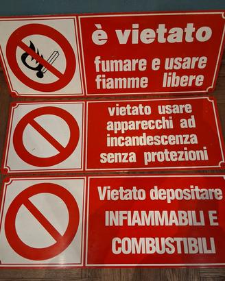 Cartelli infiammabili 