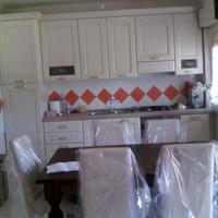 Cucina legno massello di frassino panna decapé