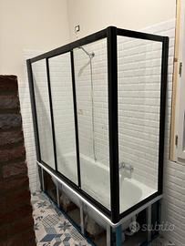 Pareti doccia sopravasca scorrevole e fissa nero