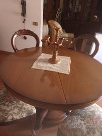 Tavolo rotondo allungabile con 4 sedie stile class
