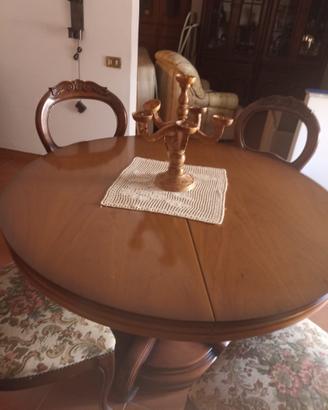 Tavolo rotondo allungabile con 4 sedie stile class