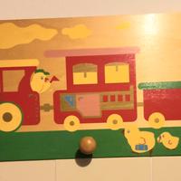 Attaccapanni cameretta bambino trenino in legno