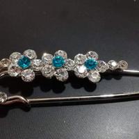 SPILLA gioiello - graffetta azzurra (base argento)