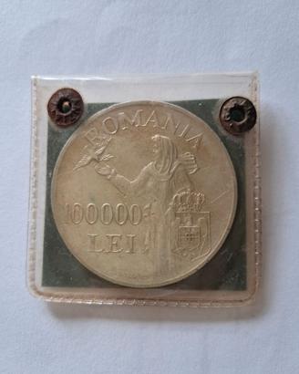 Moneta argento 700 del 1946 -100000 LEI Romania