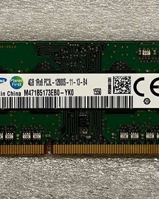 MODULO RAM SO-DIMM SAMSUNG 4GB DDR3-1600 PC3L-1280