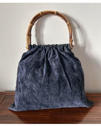 Borsa a mano Vintage anni 70 in velluto a coste e