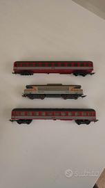 Locomotiva BB-7203 Lima, con 2 carrozze e binari