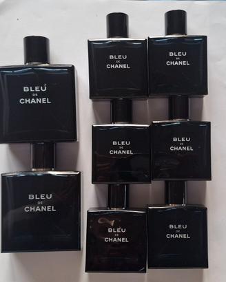 8 Bottiglie Vuote BLUE DE CHANEL  100 ml. e 50 ml.
