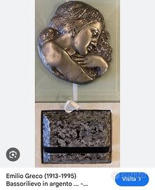 Bassorilievo in Argento su cristallo Emilio Greco