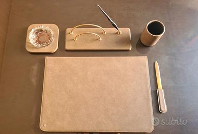 Set accessori da scrivania in pelle - Vintage