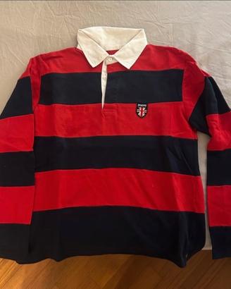 Polo Merc London cotone maniche lunghe a righe M