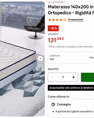 MATERASSO 140 X 200 Waterfoam Ortopedico