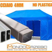 Gazebo 3x6 acciaio 4 cm 6x3 mercato impermeabile