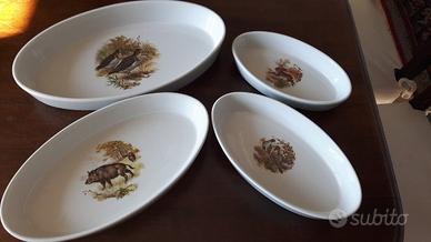 4 terrine porcellana da forno francesi anni 70-80