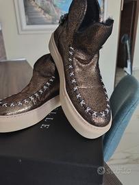 Scarponcini Sneakers Bronzo, Pelliccia