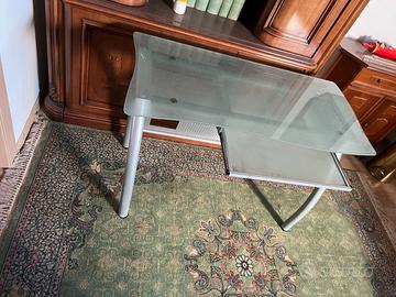 Scrivania casa / ufficio --VetRo e AcciaIO---