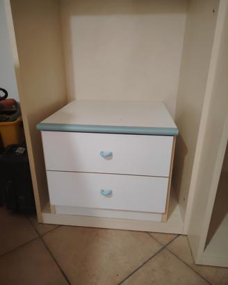cassetto cameretta in legno bianco 