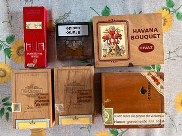 Lotto contenitori sigari vintage anni 80/90