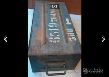 Cassa mimetica metallo 1^Guerra Mondiale. 55x20x28