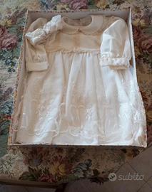 Vestito da battesimo + fascetta per neonata