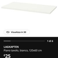 Piano tavolo da scrivania NO gambe