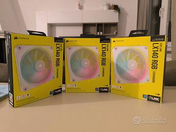 3x ventole Corsair LX140 RGB da 140mm nuove