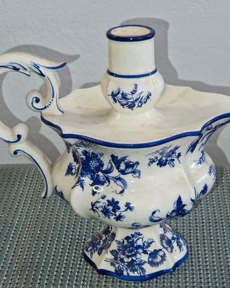 Vaso portacandela dipinto firmato