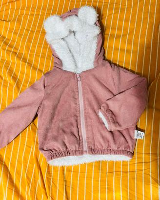 Felpa giubbotto bimba 3-6 mesi cappuccio imbottita