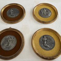 Set 4 quadri tondi peltro