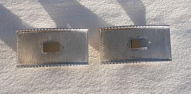 Coppia Portatovaglioli Argento 800 e Oro 750