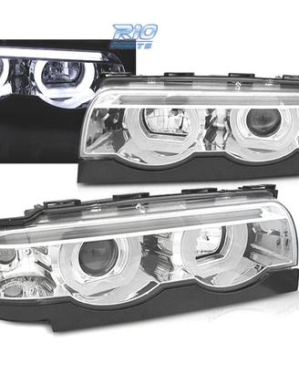 FARI OCCHI ANGEL BMW E38 94-01 FONDO CROMATO
